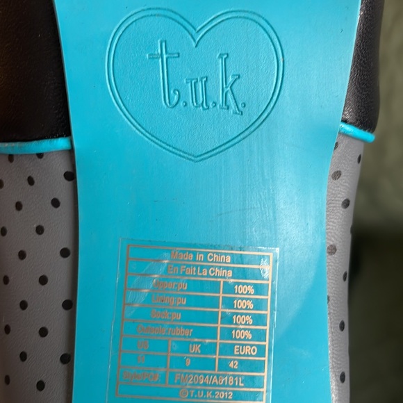 TUK Sz 11M Black, Grey, & Turquoise Ankle Boots - Picture 4 of 5